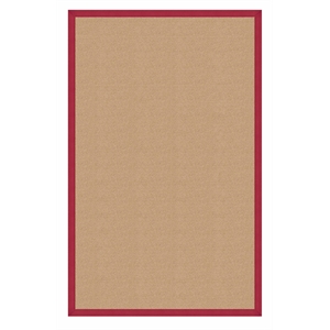 Riverbay Furniture Transitional Machine Tufted Wool 8'x11' Rug in Sisal and Red
