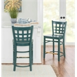 Riverbay Furniture Transitional Beech Wood Set of Two Counter Stools in Green