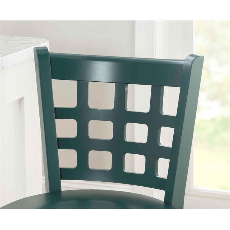 Riverbay Furniture Transitional Beech Wood Set of Two Counter Stools in Green