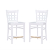Riverbay Furniture Transitional Beech Wood Set of Two Counter Stools in White