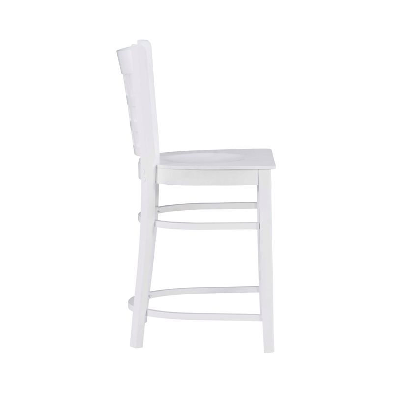 Riverbay Furniture Transitional Beech Wood Set of Two Counter Stools in White
