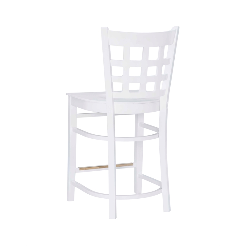 Riverbay Furniture Transitional Beech Wood Set of Two Counter Stools in White