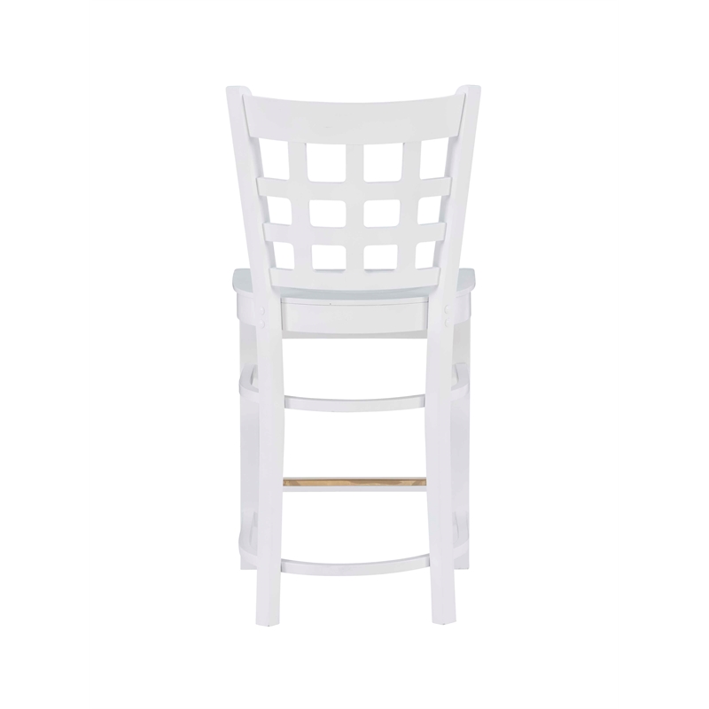 Riverbay Furniture Transitional Beech Wood Set of Two Counter Stools in White