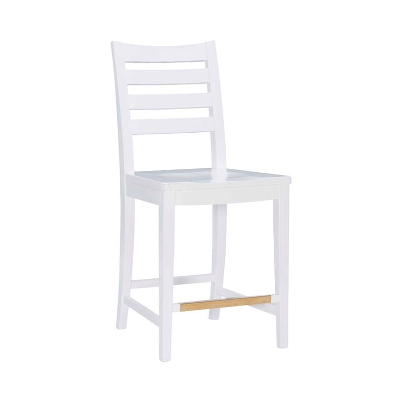 Riverbay Furniture Transitional Beech Wood Set of Two Counter Stools in White