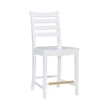 Riverbay Furniture Transitional Beech Wood Set of Two Counter Stools in White