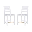 Riverbay Furniture Transitional Beech Wood Set of Two Counter Stools in White