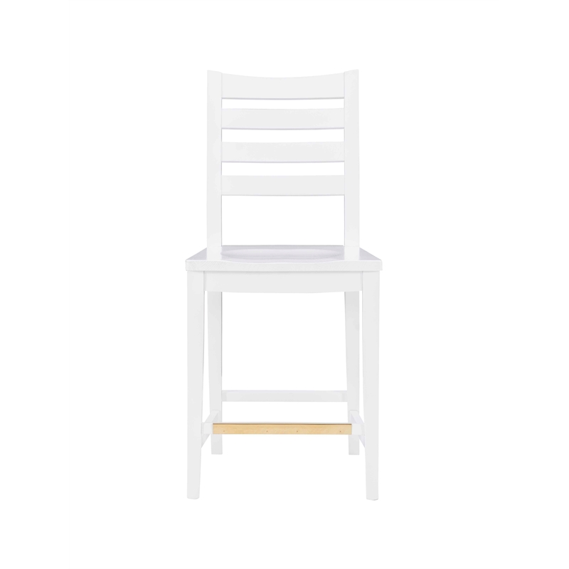 Riverbay Furniture Transitional Beech Wood Set of Two Counter Stools in White