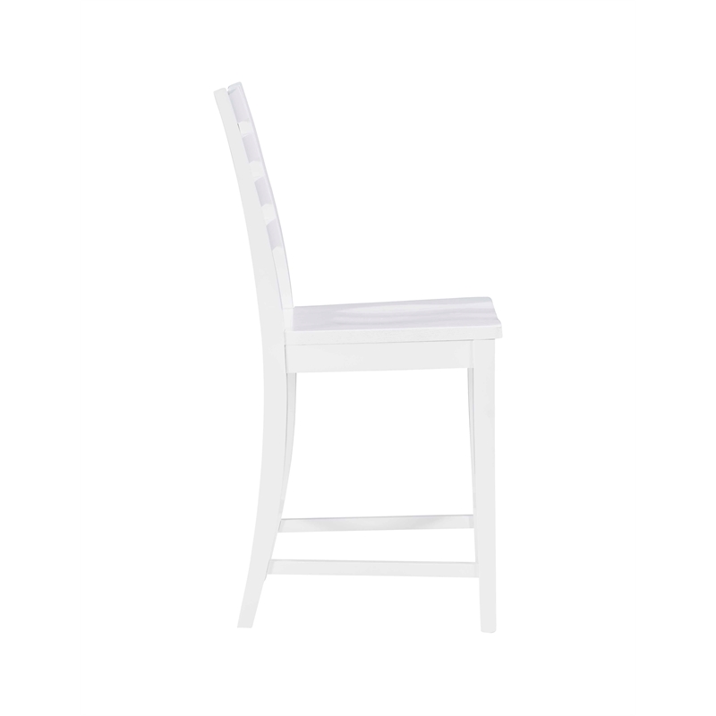 Riverbay Furniture Transitional Beech Wood Set of Two Counter Stools in White