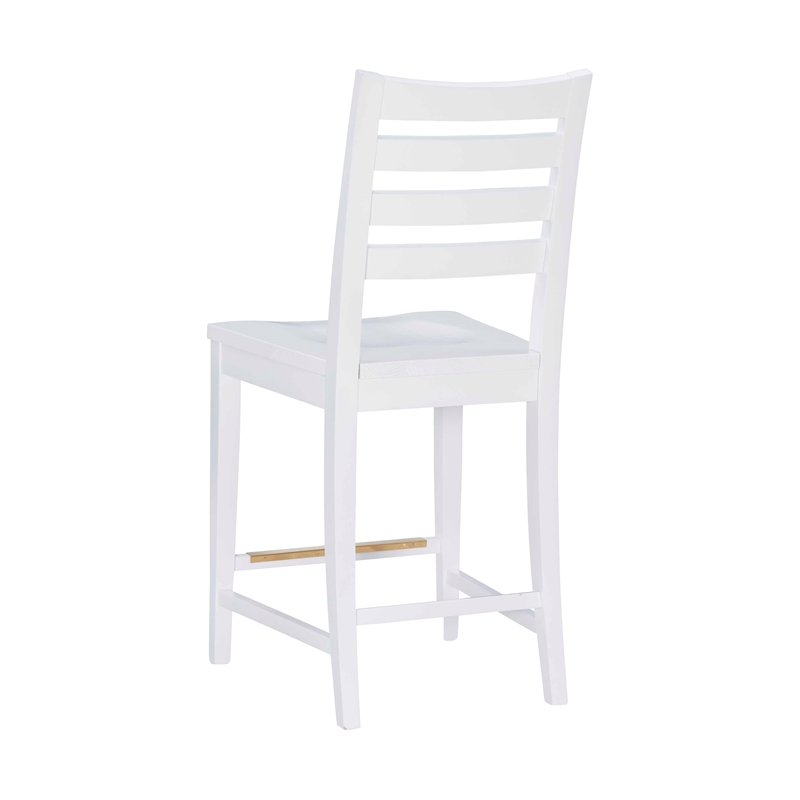 Riverbay Furniture Transitional Beech Wood Set of Two Counter Stools in White