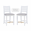 Riverbay Furniture Beech Wood Upholstered Set of Two Counter Stools in White