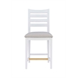 Riverbay Furniture Beech Wood Upholstered Set of Two Counter Stools in White