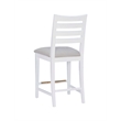 Riverbay Furniture Beech Wood Upholstered Set of Two Counter Stools in White