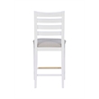 Riverbay Furniture Beech Wood Upholstered Set of Two Counter Stools in White