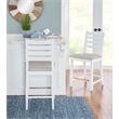 Riverbay Furniture Beech Wood Upholstered Set of Two Counter Stools in White