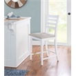 Riverbay Furniture Beech Wood Upholstered Set of Two Counter Stools in White