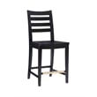 Riverbay Furniture Transitional Beech Wood Set of Two Counter Stools in Black