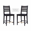 Riverbay Furniture Transitional Beech Wood Set of Two Counter Stools in Black