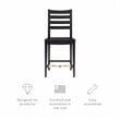 Riverbay Furniture Transitional Beech Wood Set of Two Counter Stools in Black