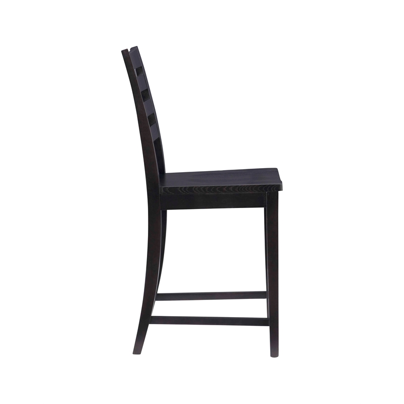Riverbay Furniture Transitional Beech Wood Set of Two Counter Stools in Black