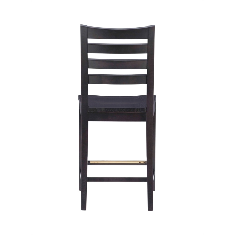 Riverbay Furniture Transitional Beech Wood Set of Two Counter Stools in Black