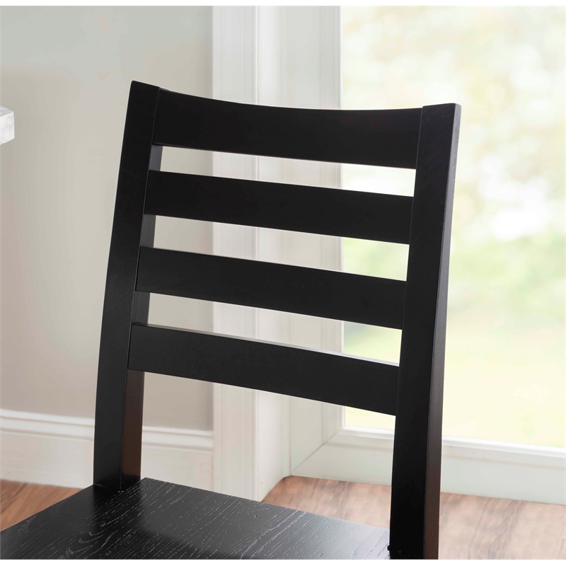 Riverbay Furniture Transitional Beech Wood Set of Two Counter Stools in Black