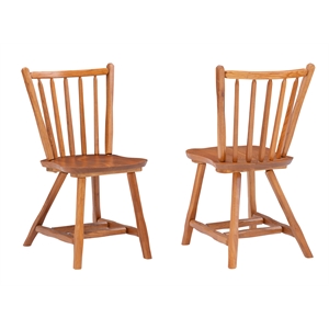Riverbay Furniture Solid Wood Set of Two Side Chairs in Medium Oak Brown