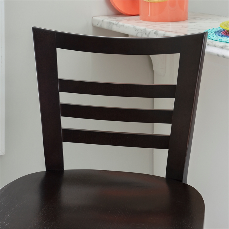 Riverbay Furniture Transitional Solid Wood Set of Two Barstools in Brown