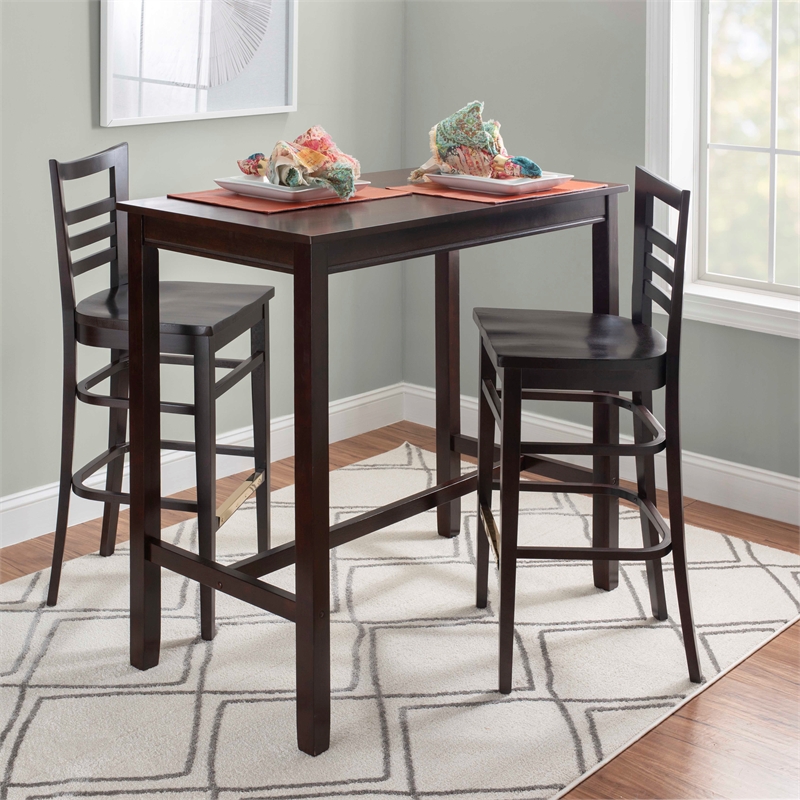 Riverbay Furniture Transitional Solid Wood Set of Two Barstools in Brown
