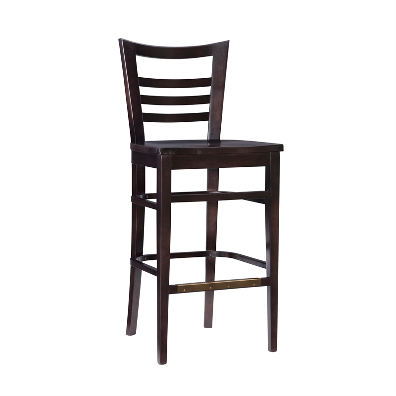 Riverbay Furniture Transitional Solid Wood Set of Two Barstools in Brown