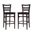 Riverbay Furniture Transitional Solid Wood Set of Two Barstools in Brown