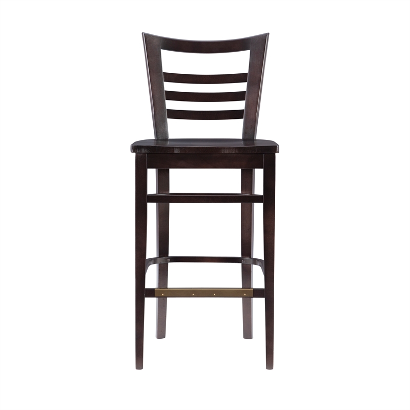 Riverbay Furniture Transitional Solid Wood Set of Two Barstools in Brown