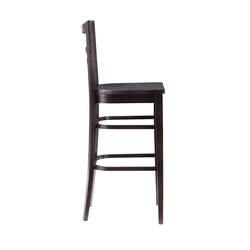 Riverbay Furniture Transitional Solid Wood Set of Two Barstools in Brown