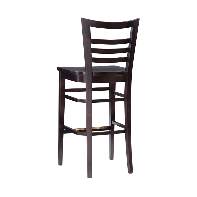 Riverbay Furniture Transitional Solid Wood Set of Two Barstools in Brown