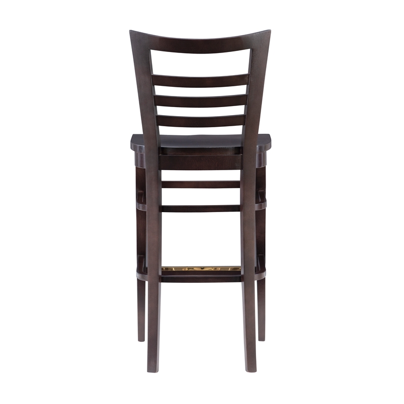 Riverbay Furniture Transitional Solid Wood Set of Two Barstools in Brown