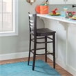 Riverbay Furniture Transitional Solid Wood Set of Two Barstools in Brown