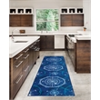 Riverbay Furniture Transitional Washable Polyester 2'x8' Rug in Blue