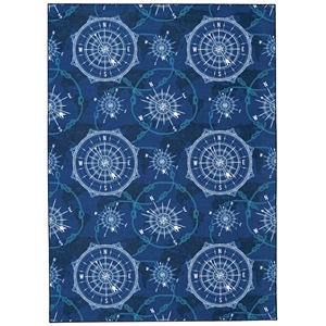 Riverbay Furniture Transitional Washable Polyester 3'x5' Rug in Blue
