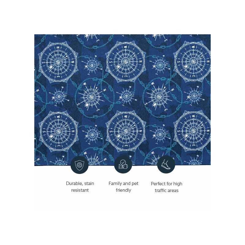 Riverbay Furniture Transitional Washable Polyester 3'x5' Rug in Blue
