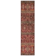 Riverbay Furniture Transitional Washable Polyester 2'x8' Rug in Garnet Red
