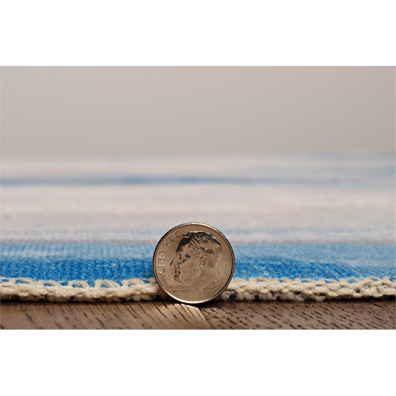 Riverbay Furniture Transitional Washable Polyester 2'x8' Rug in Ivory