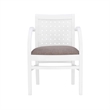 Riverbay Furniture Transitional Wood Woven Arm Chair in White