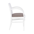 Riverbay Furniture Transitional Wood Woven Arm Chair in White