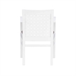 Riverbay Furniture Transitional Wood Woven Arm Chair in White