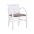 Riverbay Furniture Transitional Wood Woven Arm Chair in White