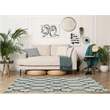 Riverbay Furniture Transitional Polyester 5'x7' Rug in Ivory and Teal