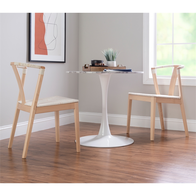 Riverbay Furniture Mid-Century Beech Wood Chair in Natural