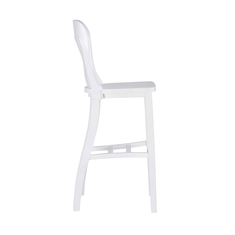 Riverbay Furniture Transitional Wood Set of Two Counter Stools in White