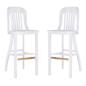 Riverbay Furniture Transitional Wood Set of Two Counter Stools in White