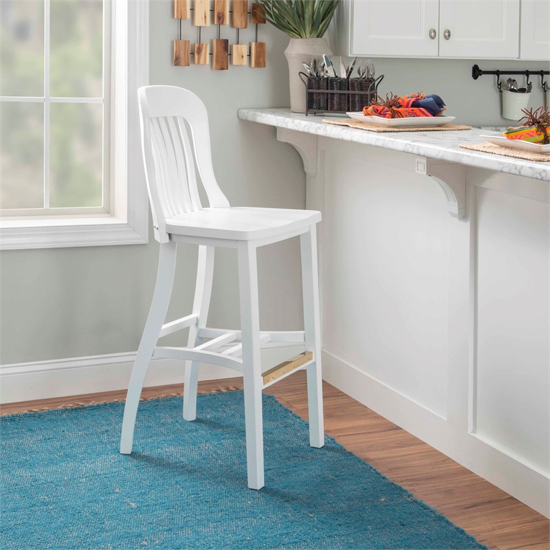 Riverbay Furniture Transitional Wood Set of Two Counter Stools in White