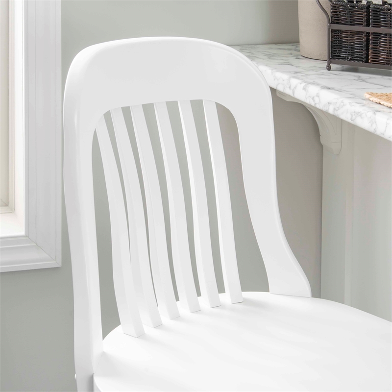 Riverbay Furniture Transitional Wood Set of Two Counter Stools in White